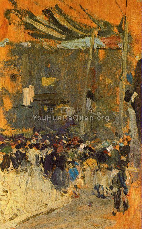 Valencia Street with awnings - 华金·索罗利亚·巴斯蒂达